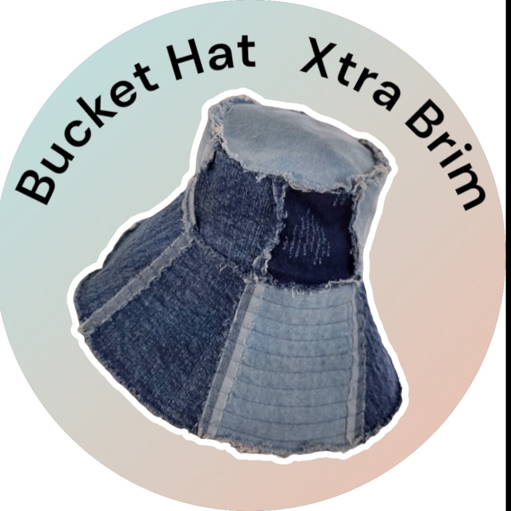 Nwot Blue Denim Bucket Hat with Two-Tone Design